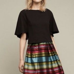 Anthropologie eri + ali cropped black top